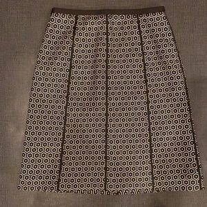 Ann Taylor silk black floral skirt